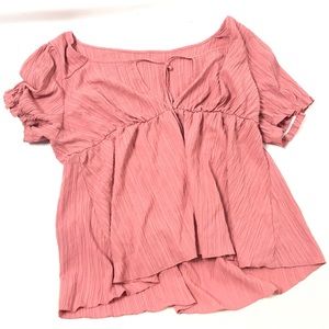 Lot Of 2 Shein Women Short Sleeve Blouse 3X Plus Pink Cream Top Shirt Summer New